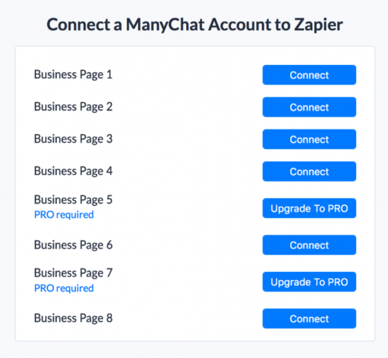 manychat connect zapier