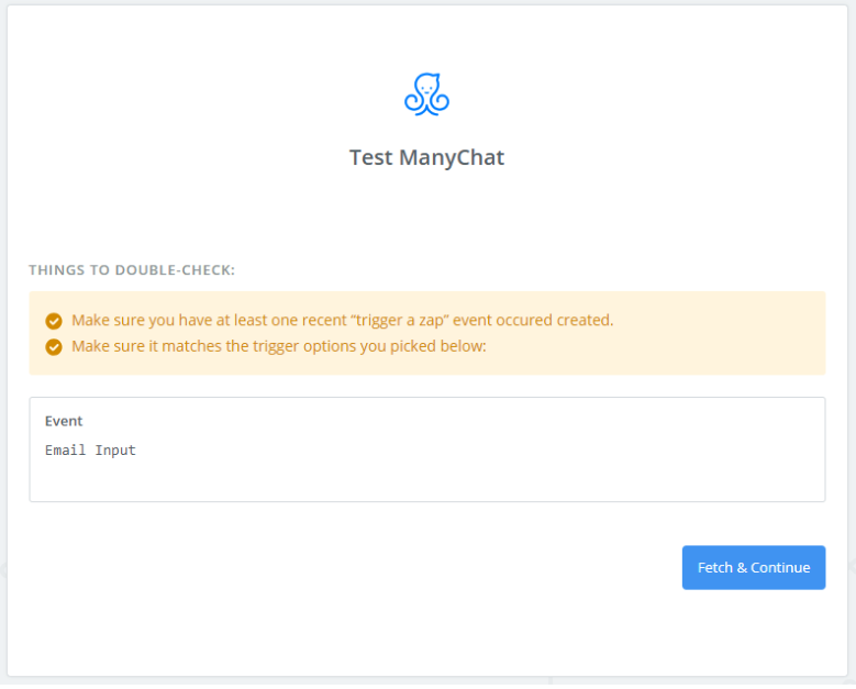 test zapier manychat