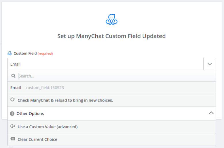 zapier manychat custom fields