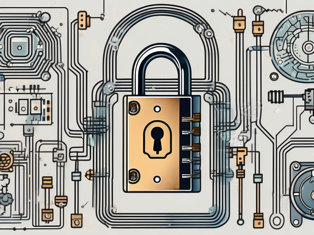 A symbolic padlock being unlocked by a digital key